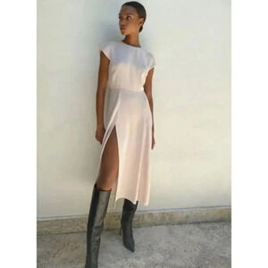 Aritzia Babaton Hamptons Midi Dress Soft Blush Pink Size 12
